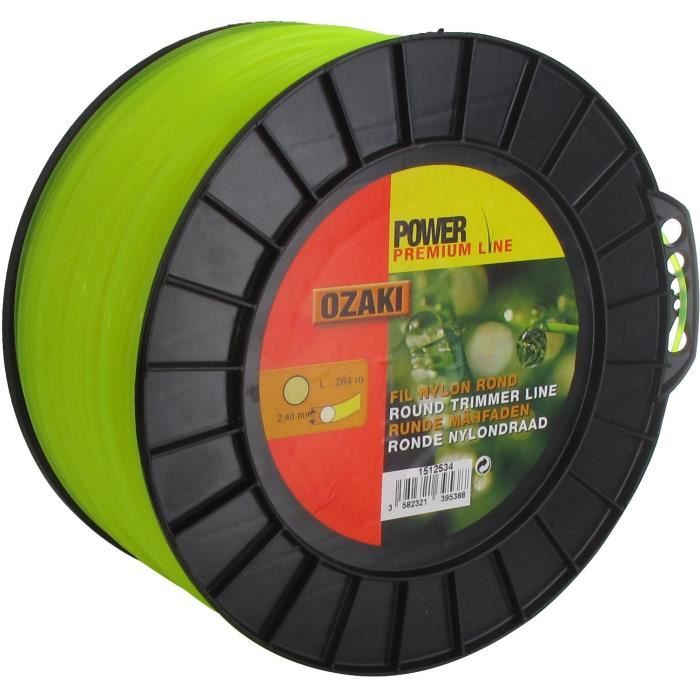 Bobine fil nylon rond OZAKI PREMIUM - Longueur: 264m Ø: 240 mm