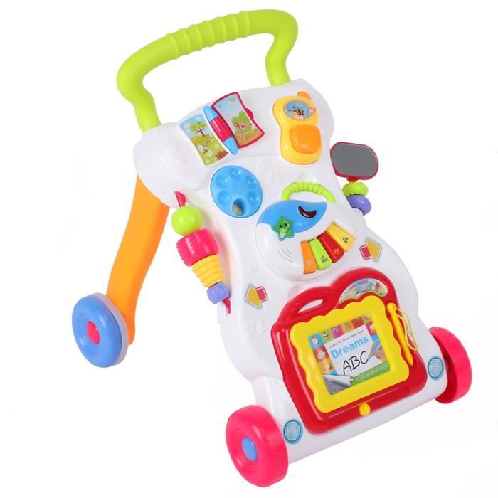 Achetez Chariot de marche poussette en bois FSC® rose Vertbaudet au