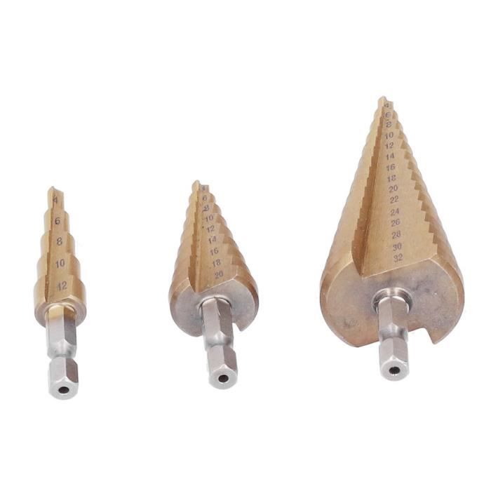 Foret Étagé 6-60 Mm, Foret Étage Metal HSS (Acier Rapide), Fraise Etage Metal Revêtement En Titane, Pour Le Bois, Le Plastique | Leroy Merlin