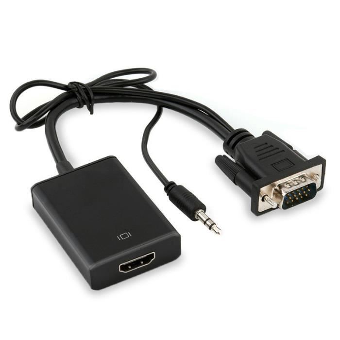 GOGOU Câble VGA vers HDMI Adaptateur VGA vers HDMI Convertisseur HD