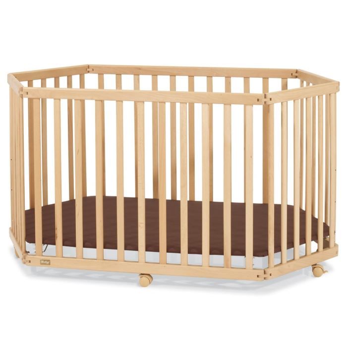 Parc Hexagonal Long 138 X 87 Cm Pliable Brun Cdiscount Puericulture Eveil Bebe