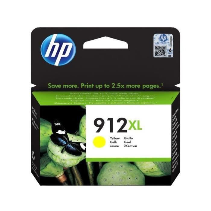 HP 912XL Cartouche dencre jaune -grande capacité authentique (3YL83AE) pour HP OfficeJet 8010 series/ OfficeJet Pro 8020 series