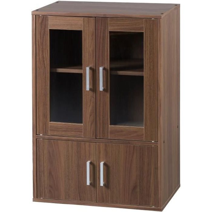 Iris Ohyama Meuble Bibliothèque de rangement Vaisselier Buffet -GKN-9060- Marron L101.4 x P34 x H43.4 cm Iris Ohyama Meuble Bibliothèque de rangement Vaisselier Buffet -GKN-9060- Marron L101.4 x P34 x H43.4 cm