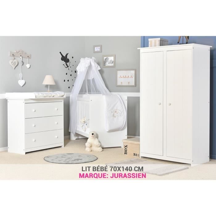 Chambre Bebe Blanche Avec Lit 70x140 Achat Vente Chambre