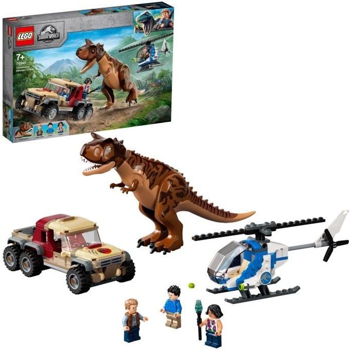 LEGO® 76941 Jurassic World La Chasse du Carnotaurus, Dinosaure Jouet Enfant  +7 ans avec Hélicoptère et Pick-up - Cdiscount Jeux - Jouets