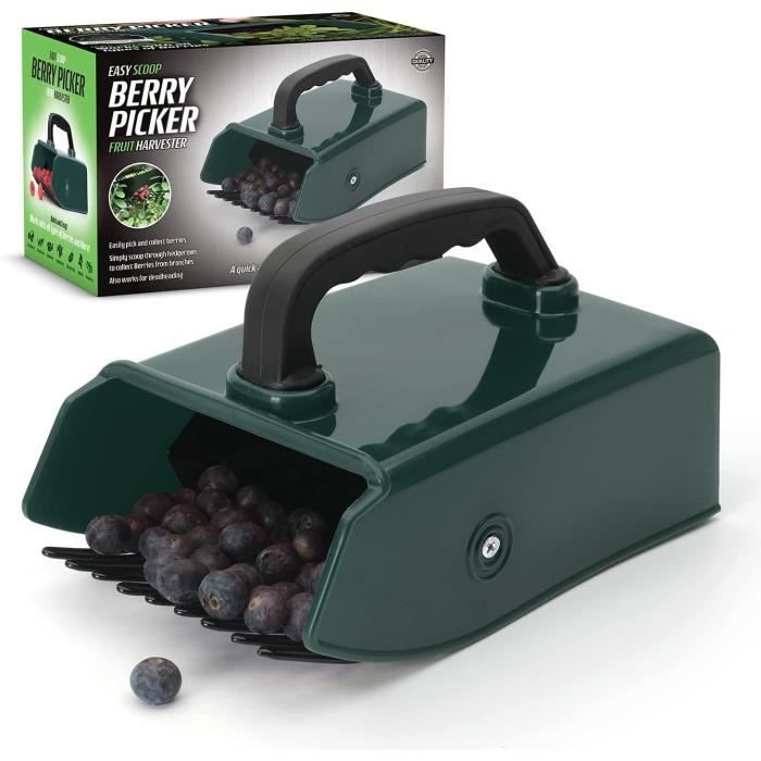 Cueilleur De Myrtilles Et Fruits Rouges Avec Peigne - Poignée Ergonomique, Bac Intégré, En Plastique PP Rouge - 6