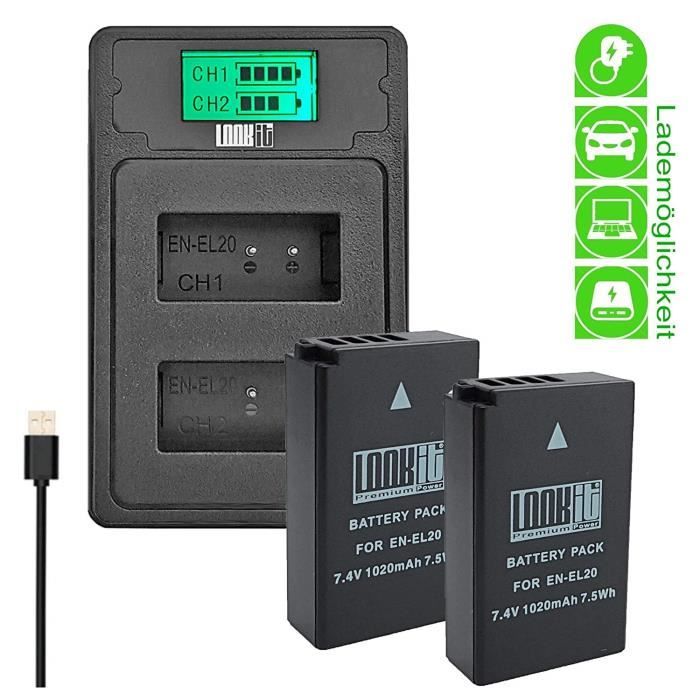 Chargeur Secteur Pour Batterie Nikon EN-EL20 / EN-EL20a - Pour Appareils ONE, J1/J2/J3, COOLPIX P1000, Etc. - 8.4V 0.6A