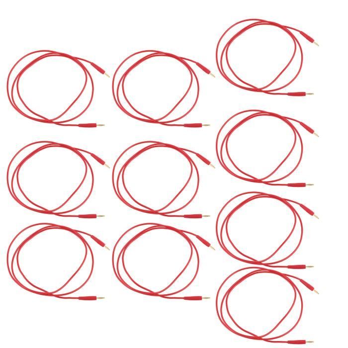 Zetiling 2 Pièces 4mm Fiches Banane, Cordons De Test De Câble, Fiche Banane à Fiche Banane Câble
