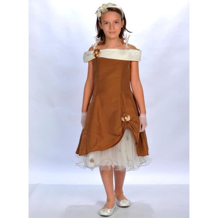 Robe Ceremonie Fille Bebe Choco Marron 2 Ans Marron Marron Cdiscount Pret A Porter