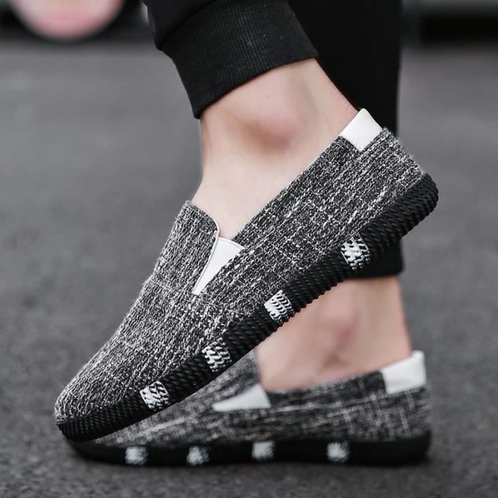 Sandale,Sandales en cuir à enfiler pour hommes,pantoufles d'été respirantes,chaussures de marche