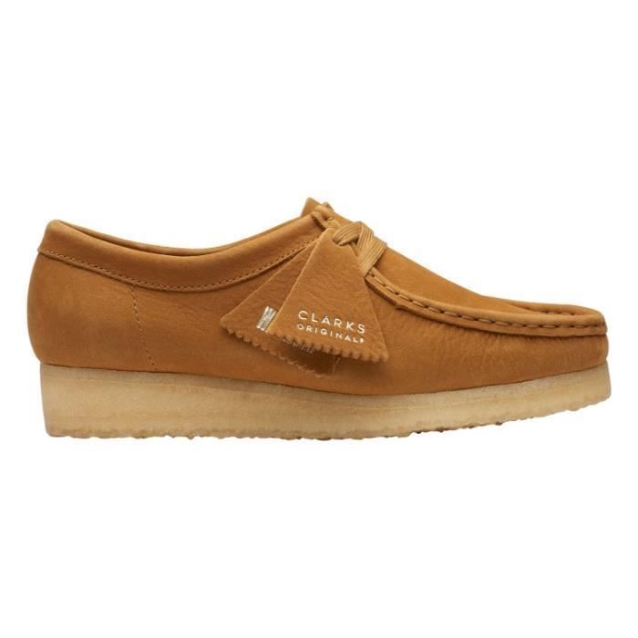 Baskets Femme CLARKS WALLABEE Marron Talon plat Cuir Bout rond Marron Cdiscount Chaussures