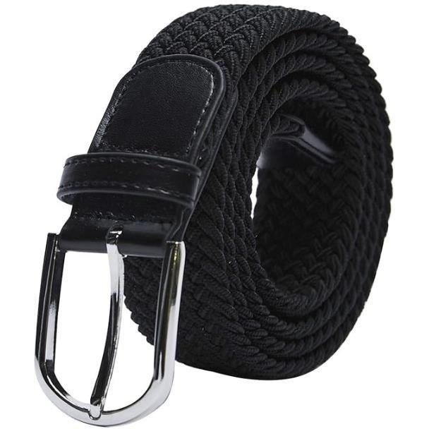 Ceinture - Unisexe - Tissu Élastique - Boucles en Métal - Décontractée - Classique - Noir Blanc