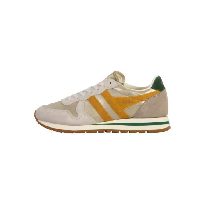 Gola Basket Cuir Gola Daytona Blaze - GOLA - Femme - Jaune - Lacets - Plat