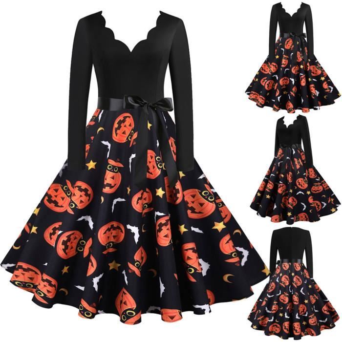 KLOTTZ T-shirt Carnaval Manches Longues Halloween Filles - Col Semi-Cygne Molletonné