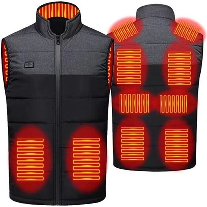 Hommes Gilet Chauffant Hiver Chaud Gilet Chauffant Veste Chauffante Léger  Usb Électrique Vêtements Chauds pour Course à Pied Cyclisme Vélo Conduite  Randonnée (Batterie Non Incluse) 