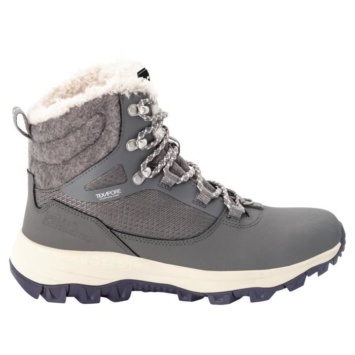 chaussures de marche de randonnée femme jack wolfskin everquest texapore high - tarmac grey / grey - 42,5