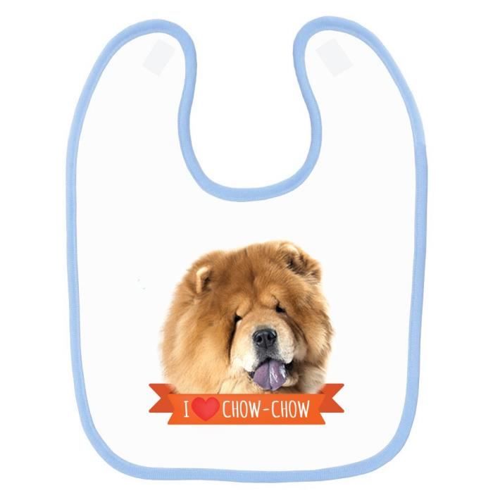 Bavoir Bebe Imprime Chow Chow Bleu Cdiscount Puericulture Eveil Bebe