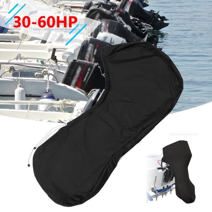 Cache-moteur Hors-bord étanche 600D – Pour Moteurs 6-225HP, Noir