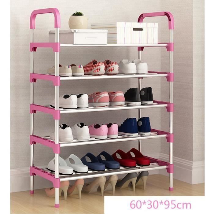 Solution de rangement pour entrée-Étagère chaussures empilable multicouche amovible-gris