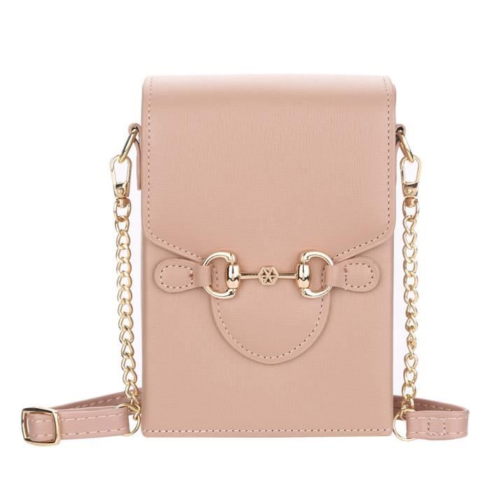 Ensemble Sac à Bandoulière Fille + Lunettes De Soleil Fleurs - Rose/Beige, 12x14 Cm