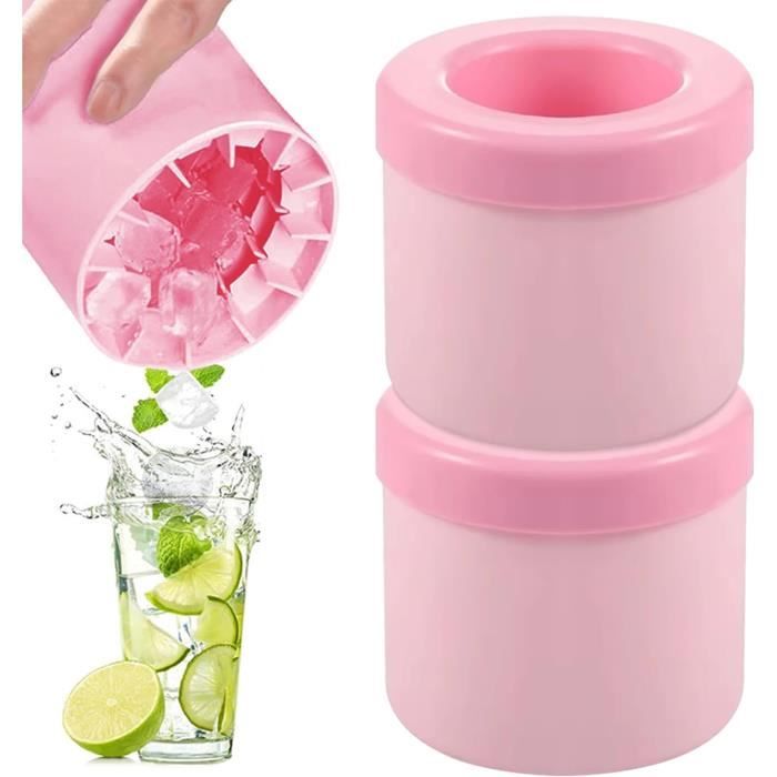 Moule à Glaçons Silicone 2 Pièces - Grands Glaçons & Boules Rondes Avec Entonnoir, Faciles à Démouler, Sans BPA - Parfait Pour Whisky, Cocktails & Aliments Bébé