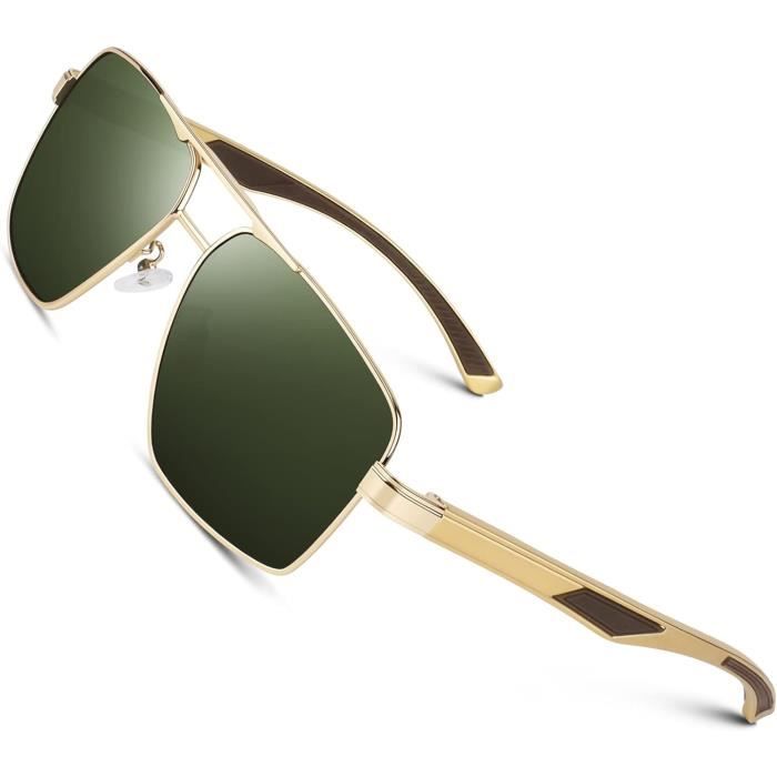 Lunettes De Soleil Polarisées UV400 - Monture Aluminium Grise, Unisexe, Neuves