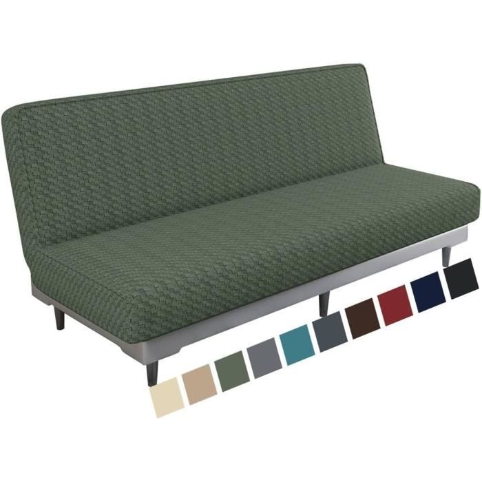 Housse De Futon Extensible Easy-Going - Sans Bras, Couleur Bleu Foncé, Facile à Utiliser, En Microfibre élastique