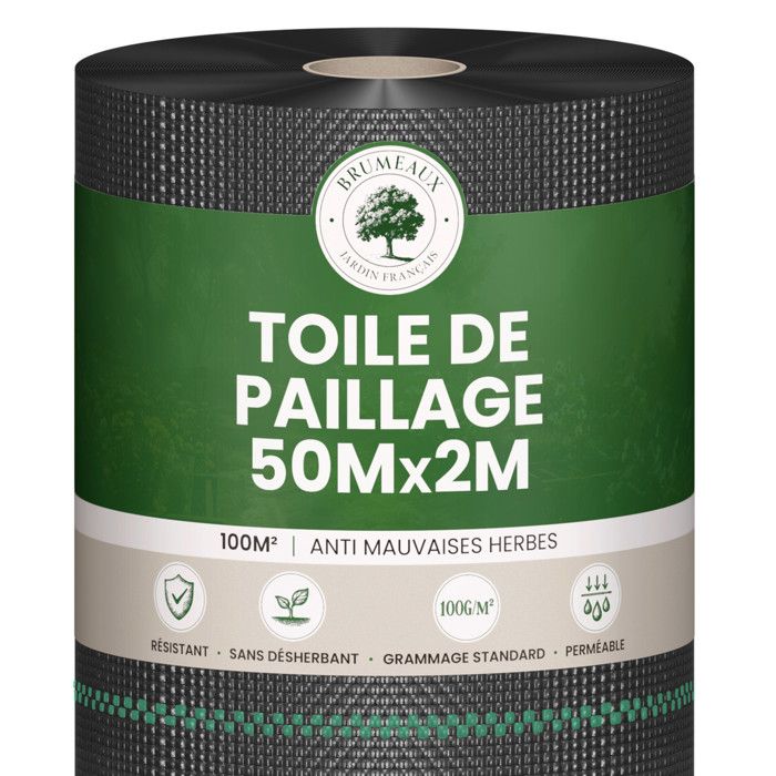 Praknu Toile de Paillage Anti Mauvaises Herbes 100g/m² avec 8 Piquets – Ultra Résistante & Anti-UV – 10² Toile Géotextile Imperméable & Anti-Déchirure – pour Jardins, Carrés Potagers & Terrasses Praknu Toile de Paillage Anti Mauvaises Herbes 100g/m² avec 8 Piquets – Ultra Résistante & Anti-UV – 10² Toile Géotextile Imperméable & Anti-Déchirure – pour Jardins, Carrés Potagers & Terrasses