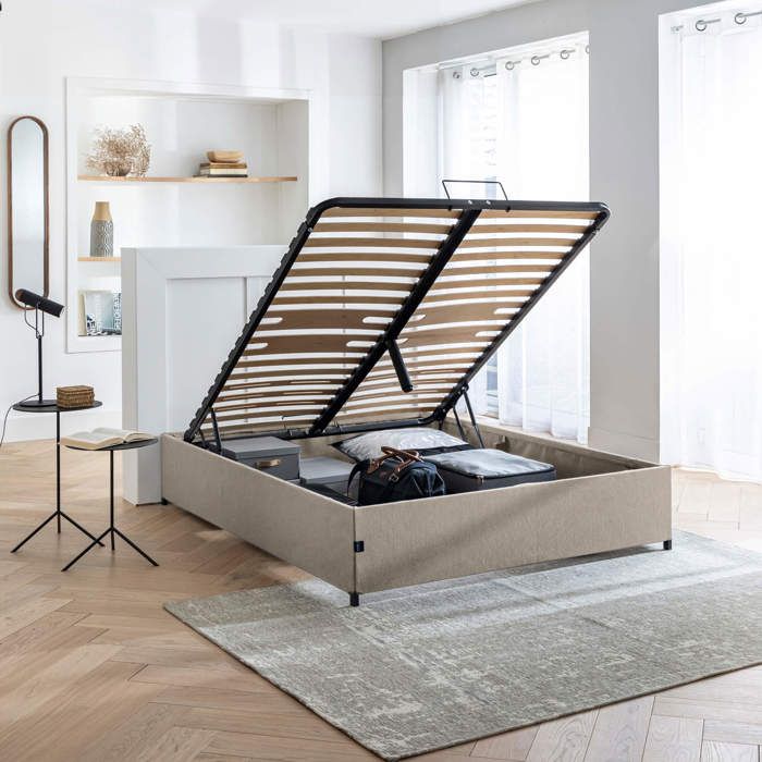 Lit coffre en kit - SOMEO 160x200 Beige - Someo Lit coffre en kit - SOMEO 160x200 Beige - Someo