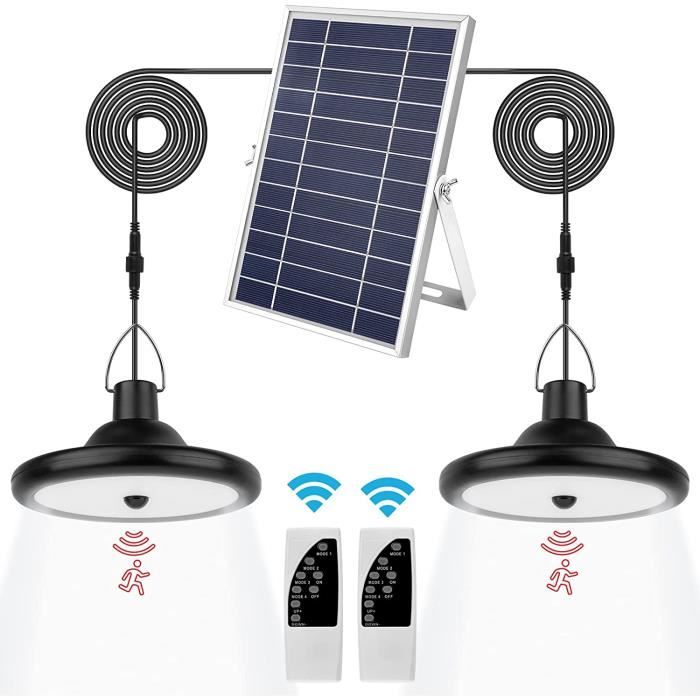 Lampe Solaire Suspendue Avec Détecteur De Mouvement – 152 LED, 6 Modes, Télécommande, Pour Jardin, Garage, Abri