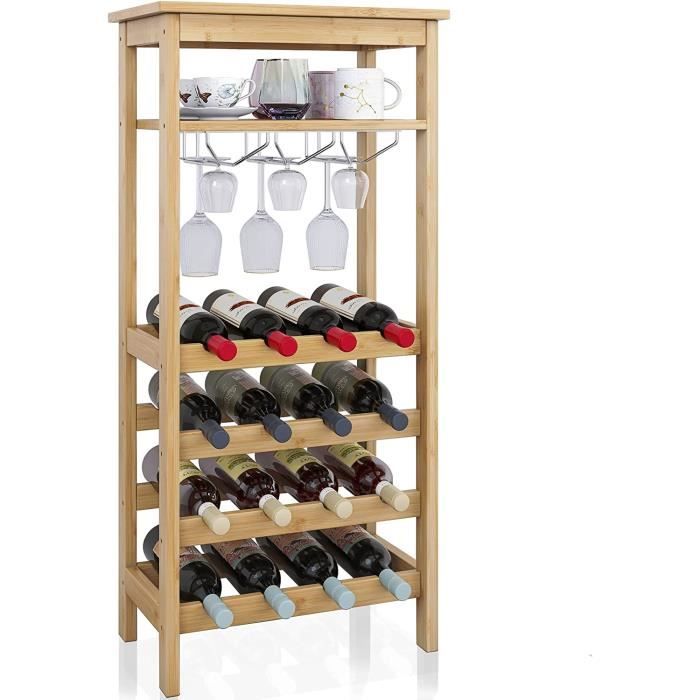 Supporto Monitor In Bamb&ugrave; - Organizer 4 Scomparti, Base Rialzata PC 67x20 Cm