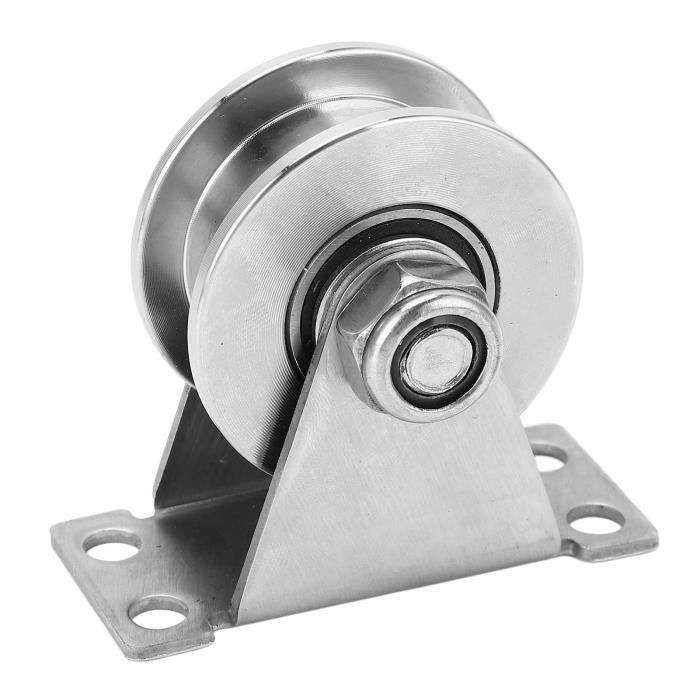 Poulies De Levage Inox 48mm - Lot De 2 - Capacité 180kg - Pour Portail, Corde, Câble - Avec Roulements