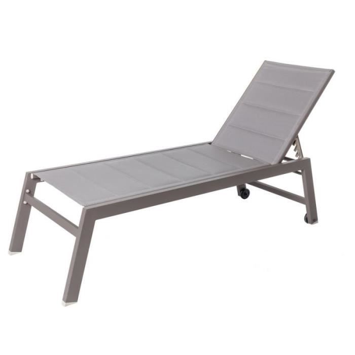 Bain De Soleil Aluminium Textilene Gris Flores L 200 X L 65 X H 43 Achat Vente Chaise Longue Bain De Soleil Cdiscount