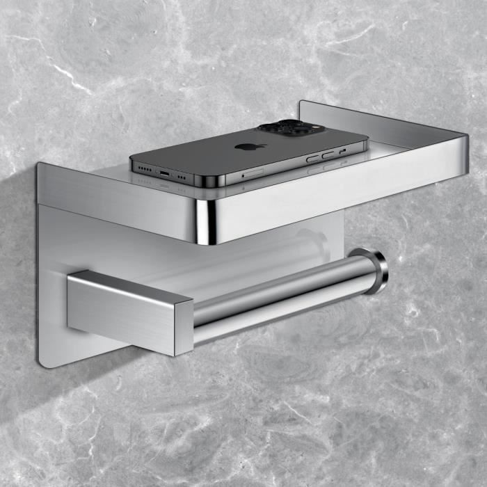 QUETO Porte-papier Toilette Porte-Papier Toilette Sans Perçage Porte-rouleau De Toilette En Acier Inoxydable Pour Salle De Bain