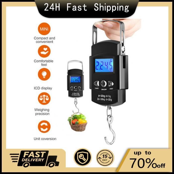 Pèse-bagages Numérique Portable - 50 Kg Max, Précision 10 G, écran LCD, Pour Voyage