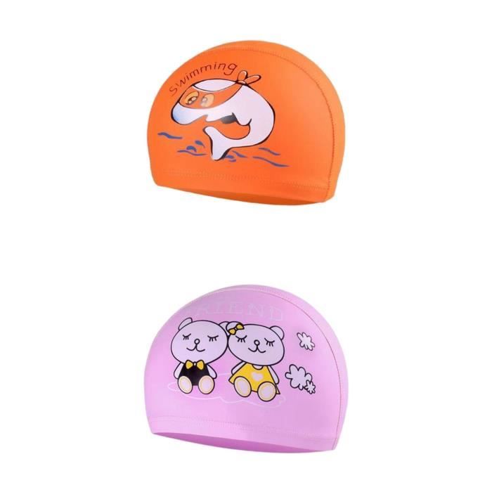 Bonnet De Bain AQUARAPID Bobo Pour Bébé Nageur - Taille Unique Jaune Fuchsia - Neuf