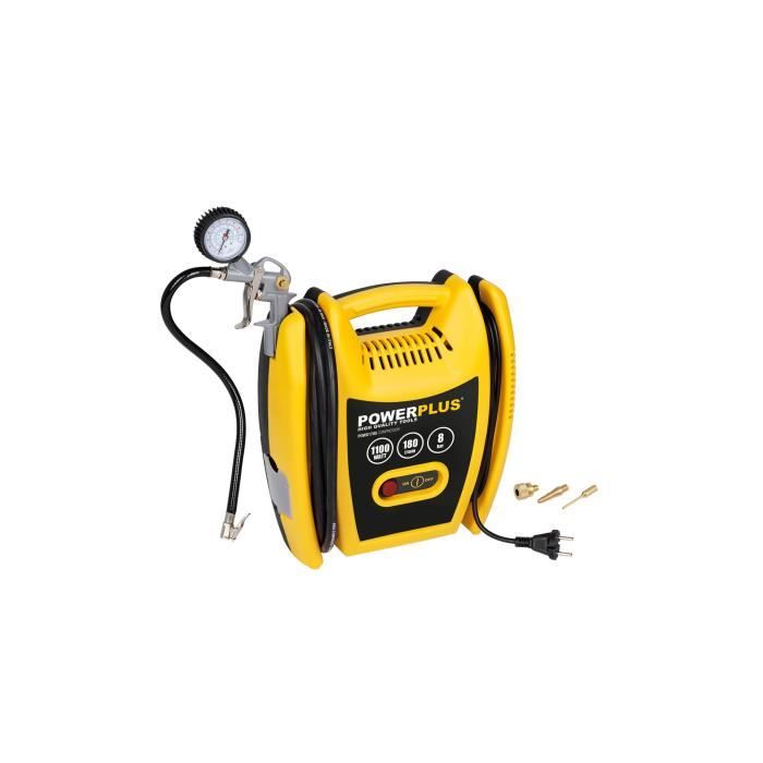 Powerplus Compresseur 1100w Sans Huile Sans Cuve 5acc Achat Vente Compresseur Powerplus Compresseur 1100w 8 Bar Acc Cdiscount