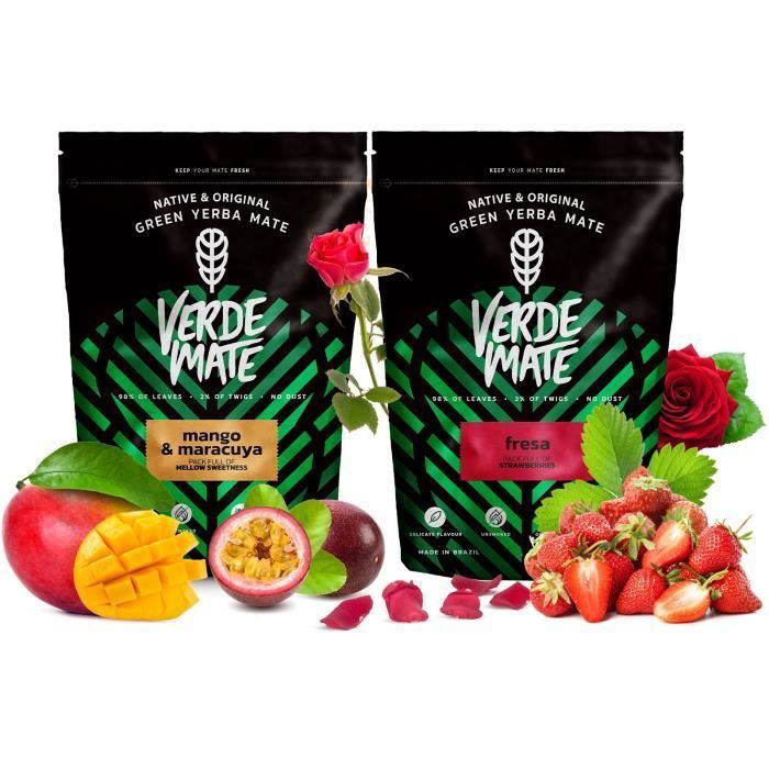 Yerba Mate 1 kg Kit Maté Fruite Verde Mate Fresa
