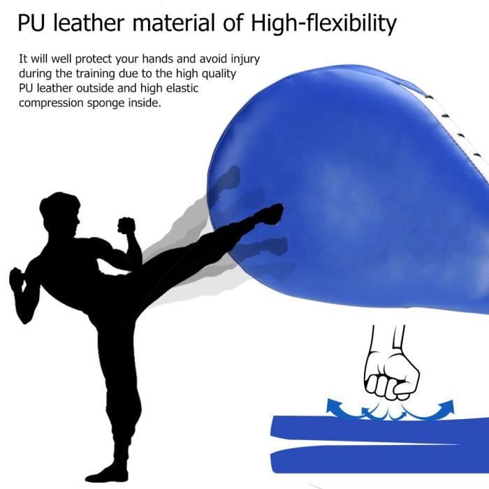 Taekwondo Kick Pad Target Double Kicking Pad PU Leather with Wristband for Training