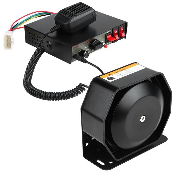 Alarme Voiture Puissante 18 Tons Sans Fil – Sirène 12V 200W Haut-Parleur + 2 LED, Mains Libres & Télécommande