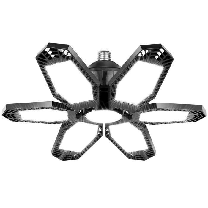 Éclairage LED Garage 185W TASINUO - Plafonnier Déformable 6 Panneaux 18500LM E27/E26