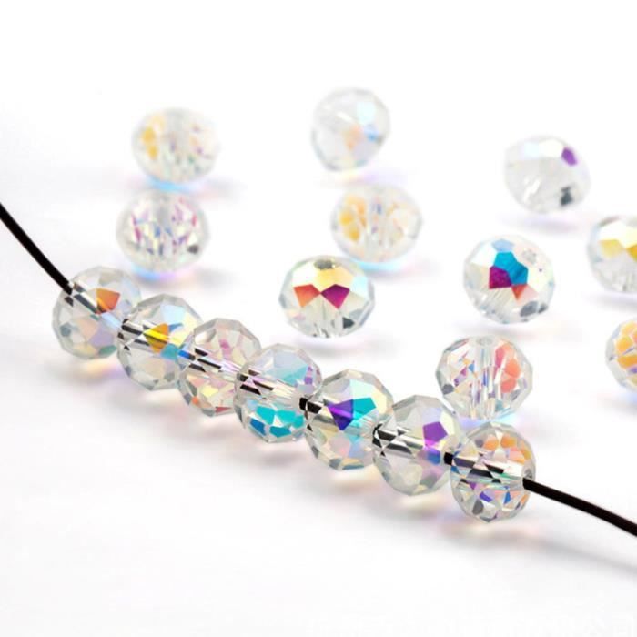 Stiesy 50 Breloques Verre Colorées Losange - Perles Pour Bijoux DIY, Bracelets Et Colliers