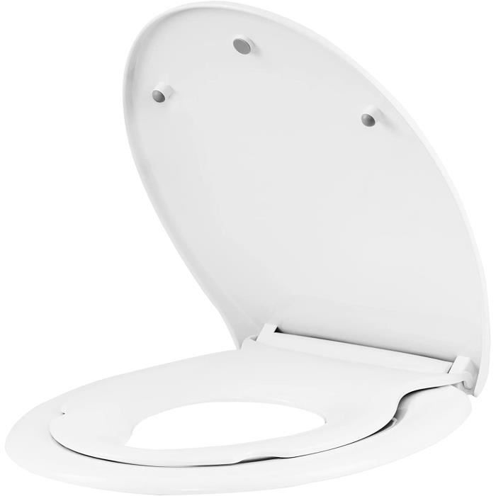 Abattant WC Familial WOLTU WS2943 Montage Superieur et Inferieur Blanc