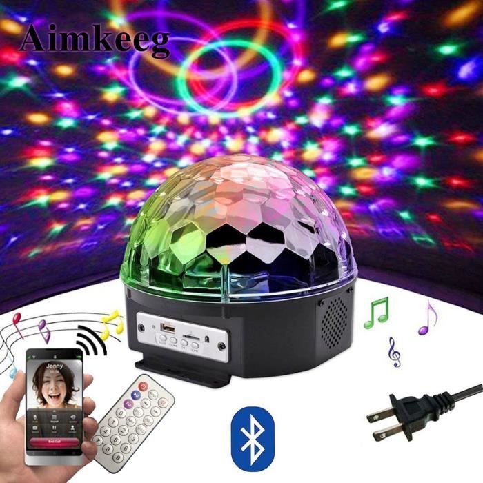 9 couleurs LED Bluetooth Disco Ball Light Speaker avec lecteur Mp3 Prom Laser  Party Light 18W DJ Stage Light - Cdiscount TV Son Photo