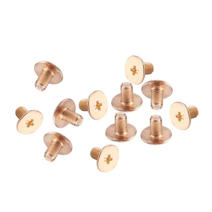 Lot De 10 Rivets En Laiton à Tête Ronde Pour Maroquinerie