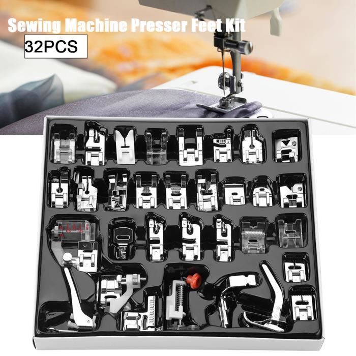 32pcs Kit Pieds Presseur Couture Accessoire de Machine à Coudre Domestique--Le bonbon