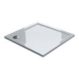 Receveur de douche 80x80 bac à douche carré extraplat acrilique blanc Sogood Faro01 avec bonde AL01-1