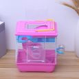 1Pc Hamster Cage Creative Multifonction Double Couche Acrylique Portable Pratique Villa pour petits animaux   CAGE-1
