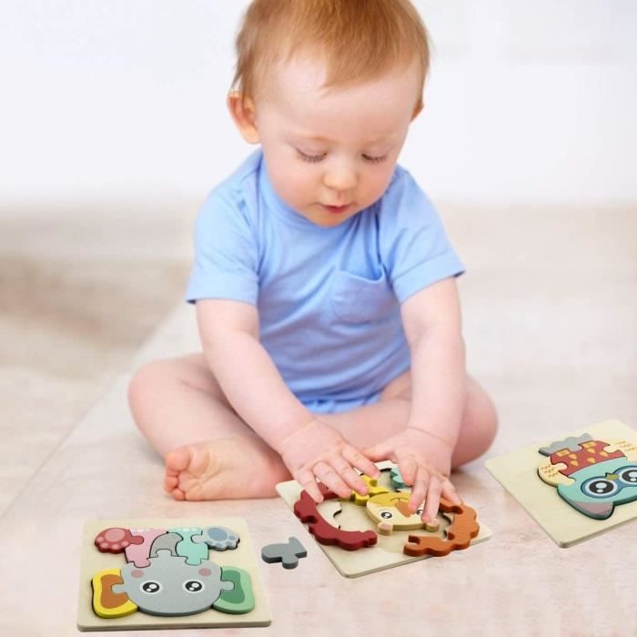 Puzzle en Bois Montessori - Jeu d'Encastrement Safari pour Enfant Puzzle en Bois Montessori - Jeu d'Encastrement Safari pour Enfant