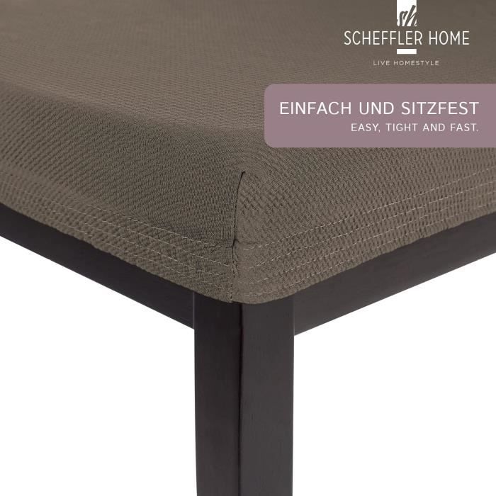 Lot De 2 Housses De Chaise Élastiques Mia Beige - Protection Élégante Microfibre Pour Salle à Manger, Fêtes Et Quotidien